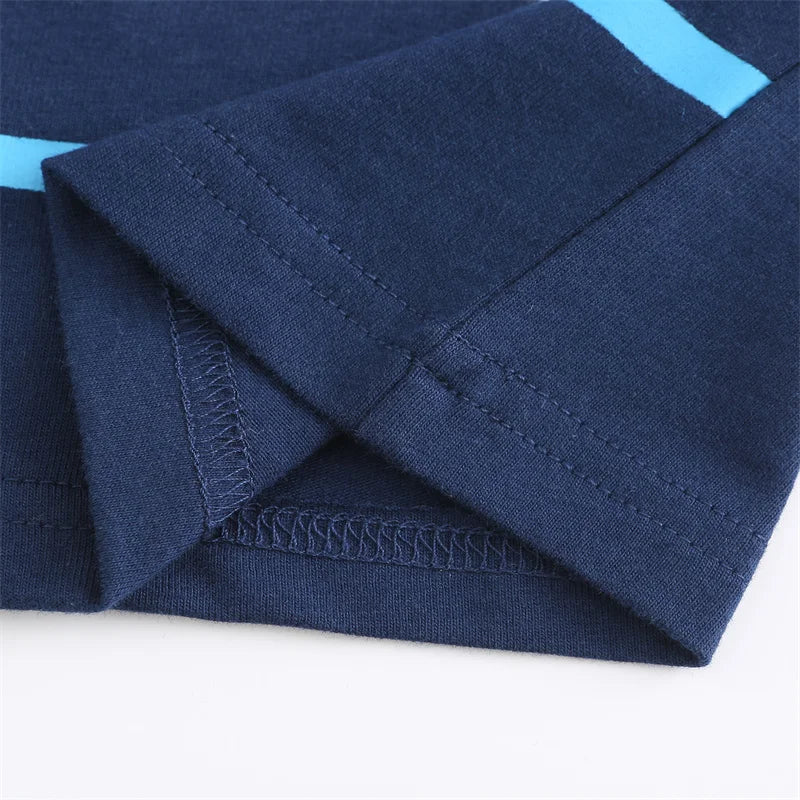 Kids Boat Embroidery Cotton Tees + Shorts Sets for Summer childrensterritory