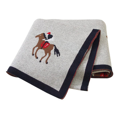 Cartoon Print Soft Cotton Fabric Baby Blankets childrensterritory
