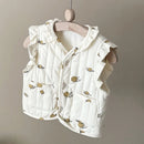 Kids Sleeveless Cotton-padded Printed Warm Coats childrensterritory