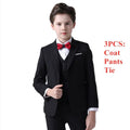 Kids Boys Top Quality Plaid Wedding Suit Formal Tuxedo
