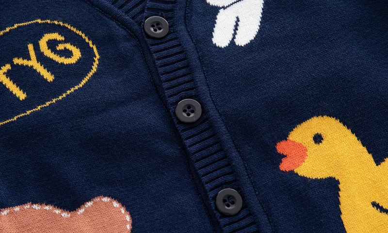 Cartoon Print Kids Long Sleeves Winter Sweater childrensterritory