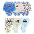 Newborn Baby Cartoon Print 6/8Pieces Soft Bodysuits+Pants Sets childrensterritory