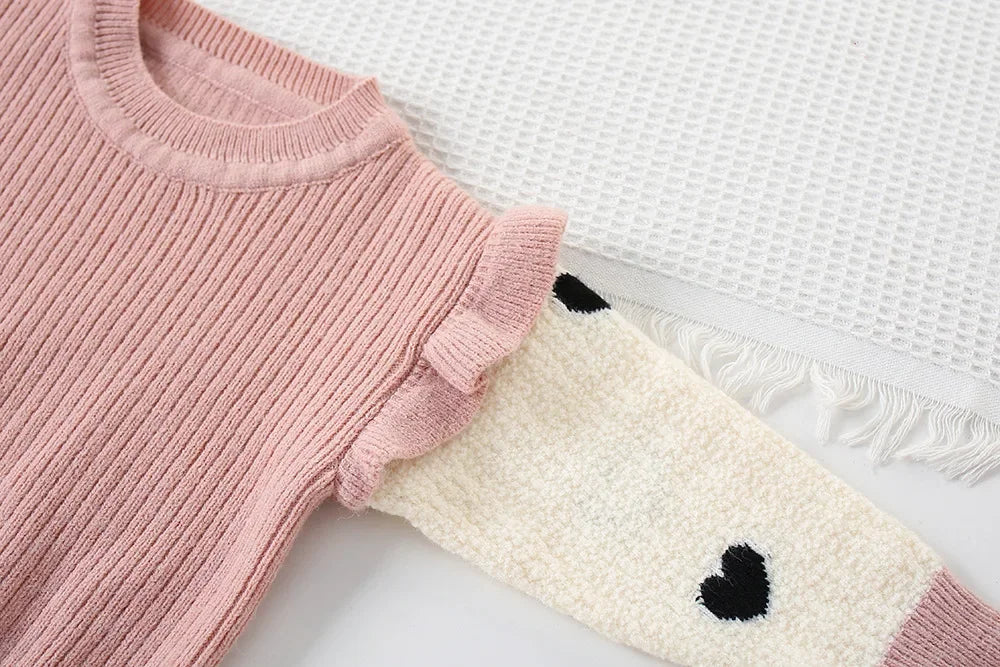 Girls' Long-Sleeved Casual Winter Clothing Set