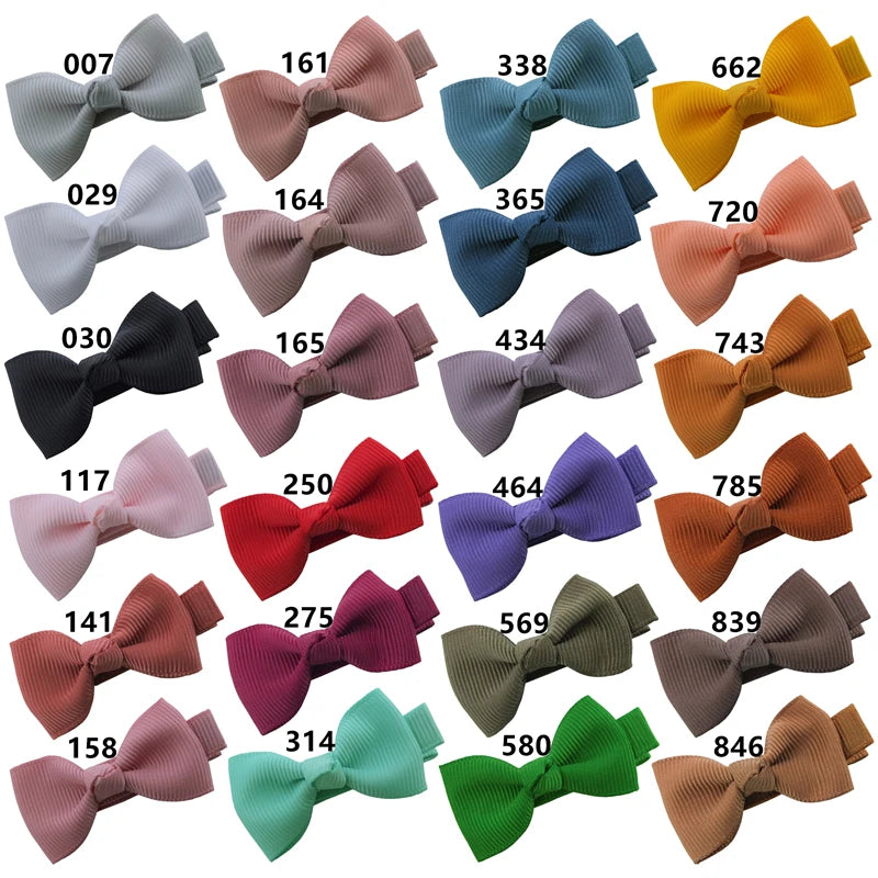 Baby/Kids Girls Solid Ribbon Bow Hair Clips