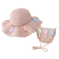 Kid Girl Colorful Anti-Dust Straw Hat with Bag Set  childrensterritory