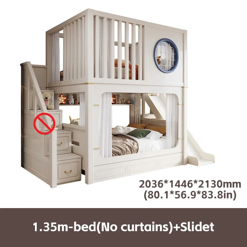 Solid Wooden Multifunctional Kids Bunk Beds with Ladder childrensterritory