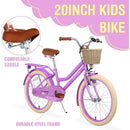 Kid Girls Bicycle with Basket, Front V Brake and Rear Coaster Brake childrensterritory