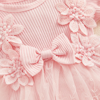 Baby Girl Lace Romper with Headband Outfit