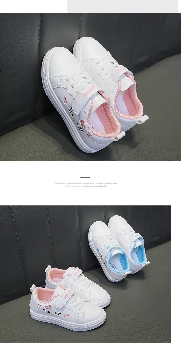 Anti-Slip Soft Sole Cartoon Design Kids Flat Princess Sneakers childrensterritory