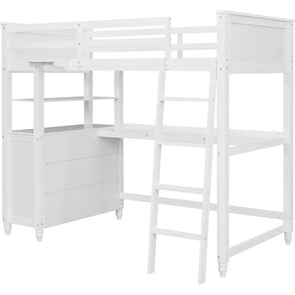 Twin Size Wooden Bed with Storage Drawers for Kids