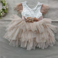Baby/Kids Girl Tutu Lace Birthday Party Dress with Sashes childrensterritory