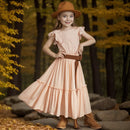 Kids Girls Stylish Lace Design Cotton Bohemia Long Dresses childrensterritory