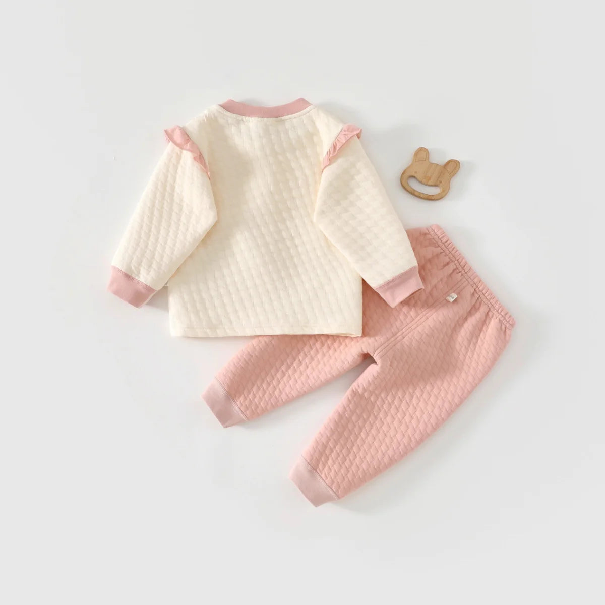 Baby Kids Long Sleeves Flower Design Winter Outfit Sets