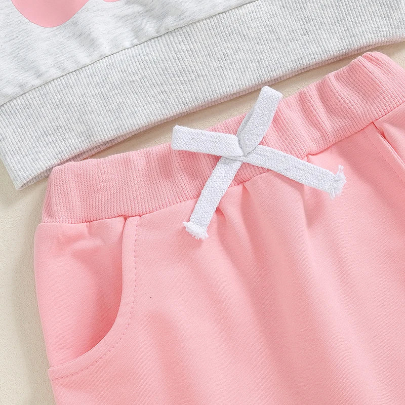 Toddler Girl Letter Print 2-Piece Winter Tracksuit childrensterritory