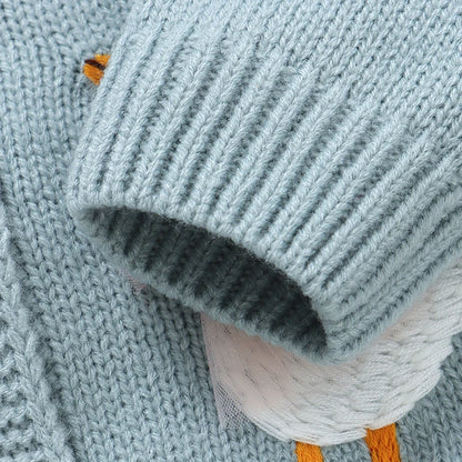 Cartoon Goose Design Baby Knitted Cardigan childrensterritory