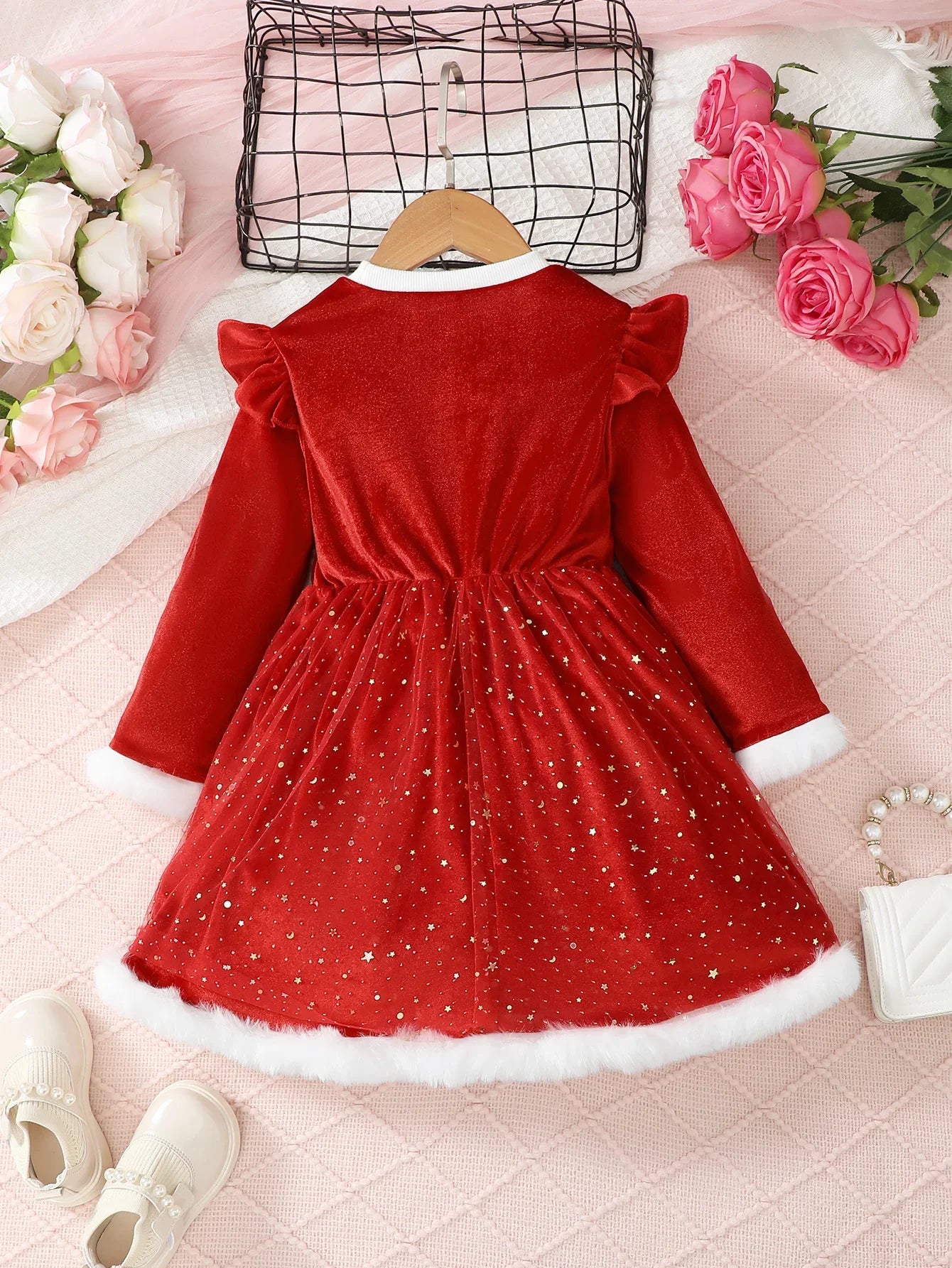 Girls' Long-Sleeved Christmas Party Dresses