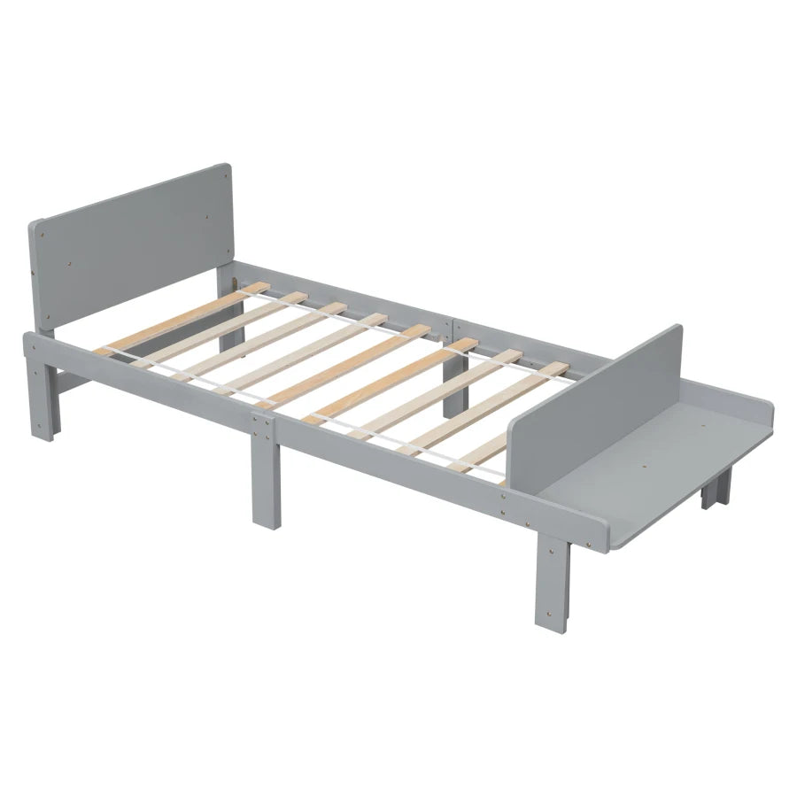 Easy-to-Assemble Twin Bed with Footboard Bench for Kids childrensterritory