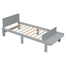 Easy-to-Assemble Twin Bed with Footboard Bench for Kids childrensterritory