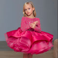 Kids Girls Glitter Puffy Sequin Princess Birthday Dresses