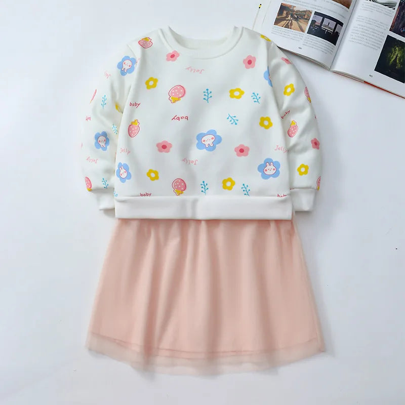 Long-Sleeved Cartoon Print Winter Hoodies For Kids