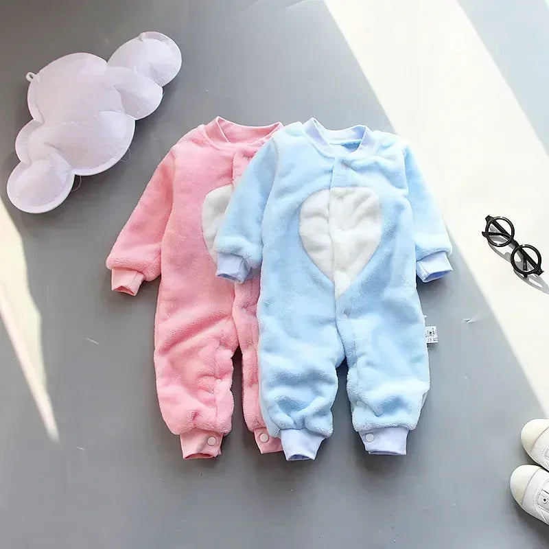 Soft Flannel Warm Printed Baby Romper for Winter