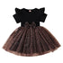 Little Girls Leopard Printed Ruffled Bowknot Party Dress childrensterritory