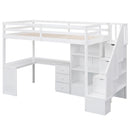 With an L-shaped Desk and a Storage Staircase, The Twin Size Loft Bed childrensterritory
