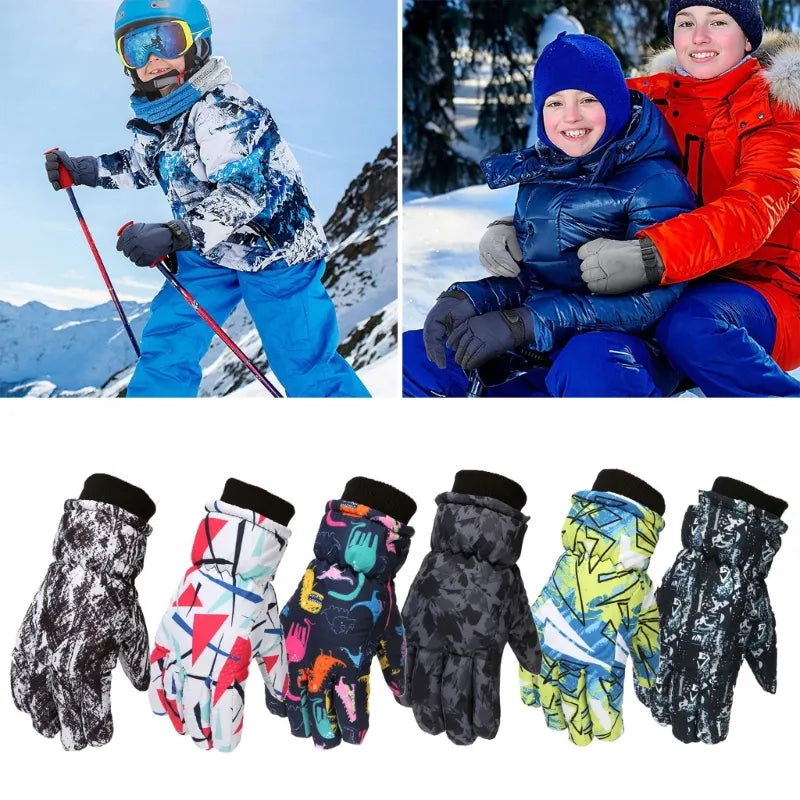 Non-slip Thicken Warm Waterproof Kids Ski Gloves childrensterritory