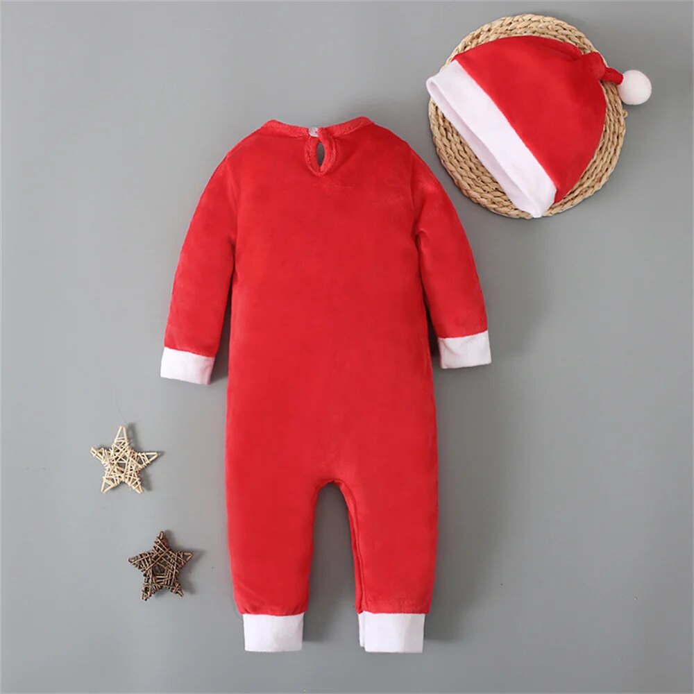 Newborn Baby Santa Claus Romper with Hat for Christmas childrensterritory