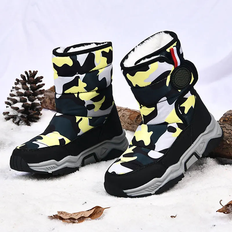 Kids Girls Boys Plush Waterproof Warm Snow Boots childrensterritory