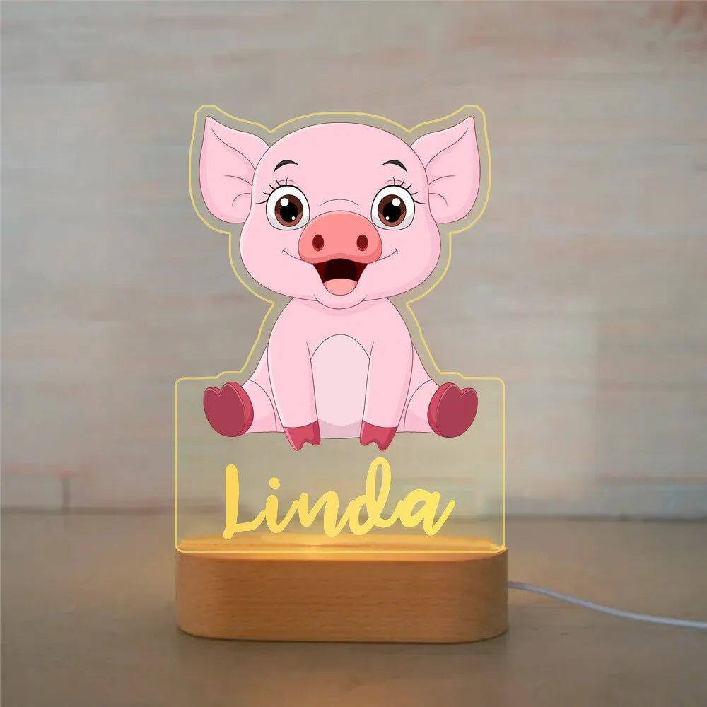 Personalized Cartoon Animal Design Night Light for Kids Room childrensterritory