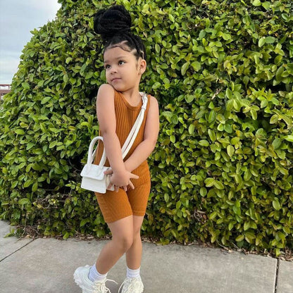 Little Girl Sleeveless Overall Jumpsuit for Summer childrensterritory