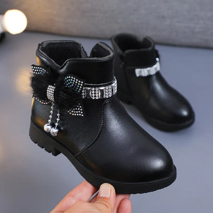 Princess Girls Mid Length Boots With Designer Bows childrensterritory