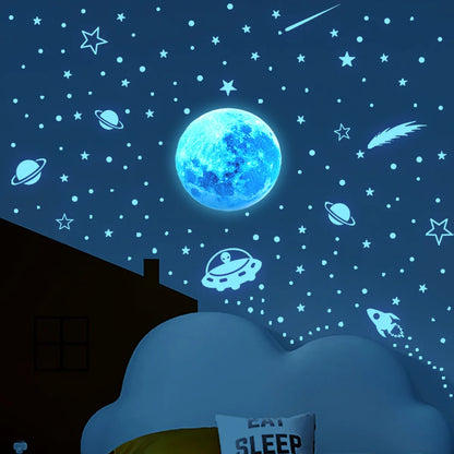 Glow-in-the-Dark Stickers of Realistic Stars and Moons childrensterritory