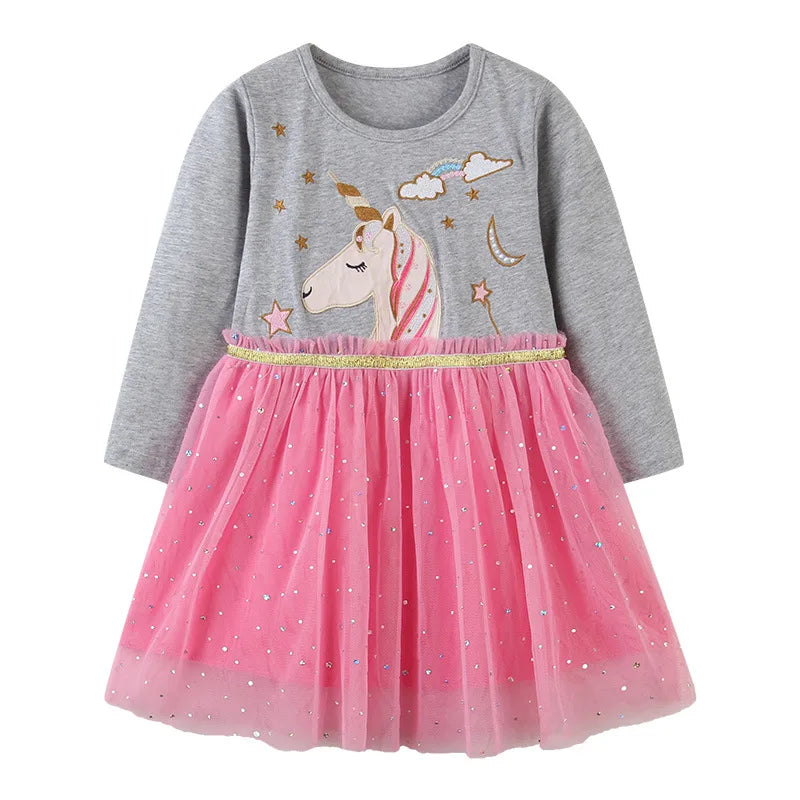 Long-Sleeved Printed Summer Dresses For Girls childrensterritory