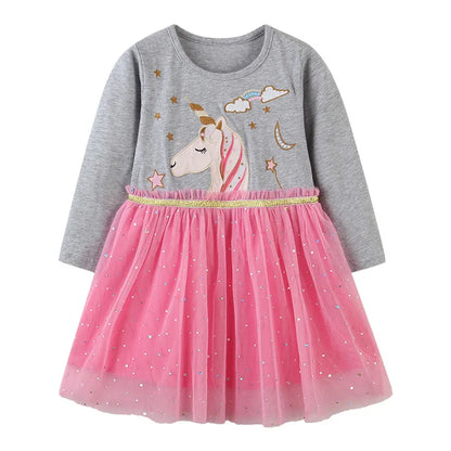 Long-Sleeved Printed Summer Dresses For Girls childrensterritory