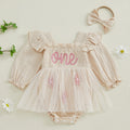 Newborn Baby Girl Long Sleeves Embroidery Design Party Dresses