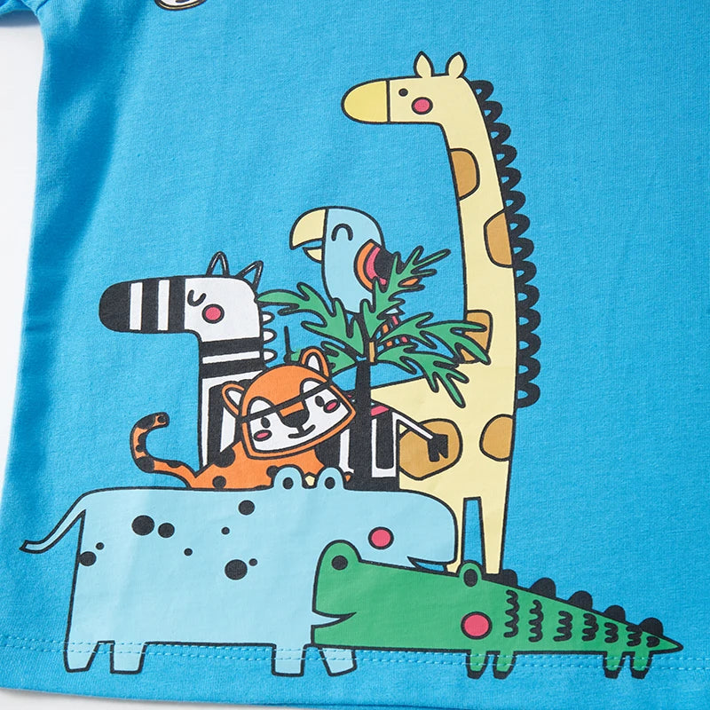Kids Boys Cartoon Animals Fashion Print T-shirts childrensterritory