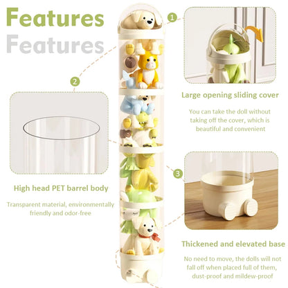 Transparent Plastic Plush Toy Storage Box childrensterritory
