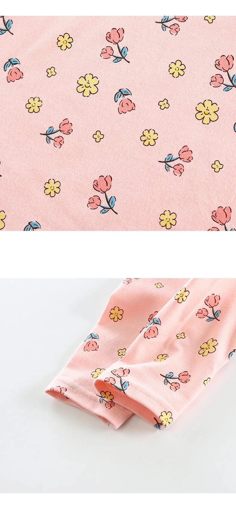 Cartoon Print Long Sleeve Lycra Pajamas Set for Kids childrensterritory