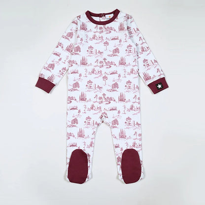 Baby and Kids Printed French Toile Cozy Pajamas and Footies childrensterritory