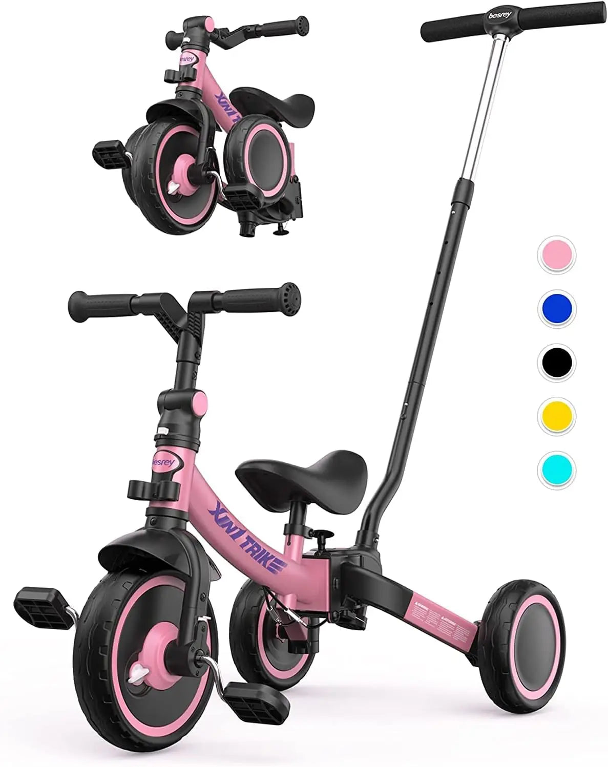 Five-in-One Adjustable Toddler Balance Learning Tricycle childrensterritory