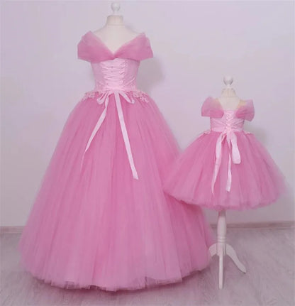 Mommy and Me Long Princess Birthday Party Gowns