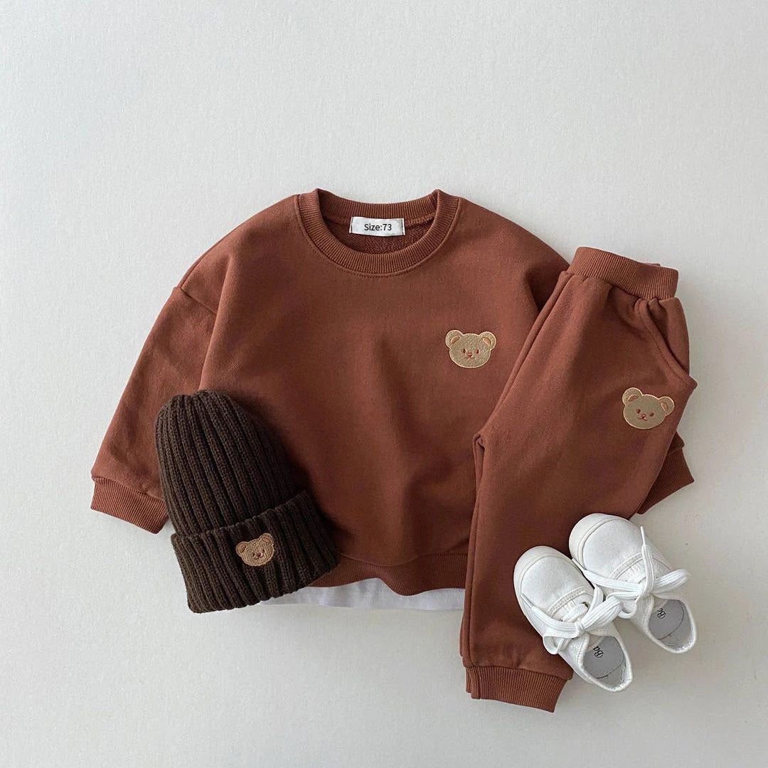 Bear Embroidery 2Pcs Boys Clothing Set