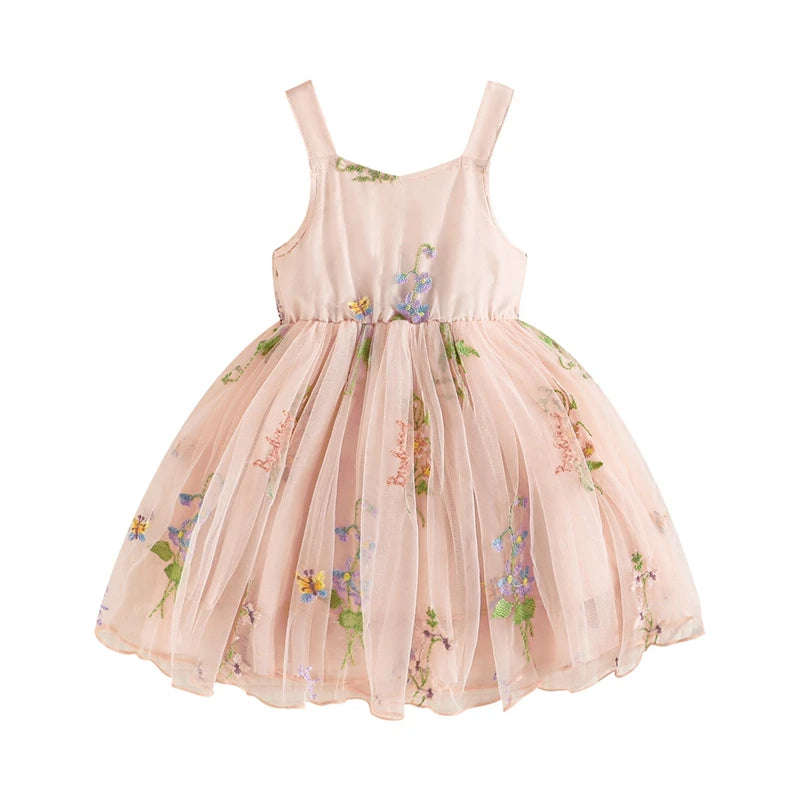 Floral Embroidery Baby Girls' Tulle Princess Dresses