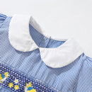 Girls Collar Design Birds Flowers Print Casual Summer Dresses childrensterritory