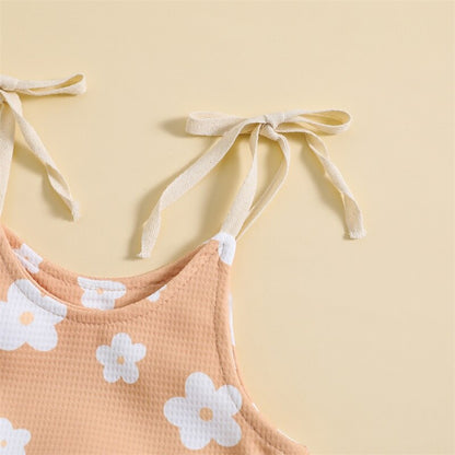 Baby Girl Floral Print Sleeveless Summer Bodysuit childrensterritory