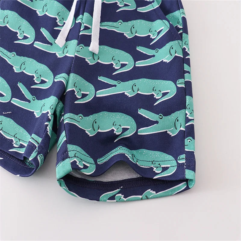 Kids Boys Jungle Theme Print Cotton Short Pants for Summer