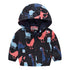 Cartoon Dinosaur Print Windbreaker Jacket for Kids Boys childrensterritory