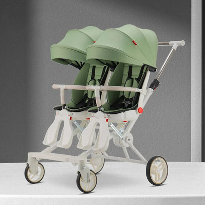 Foldable Four-wheeled Twin Baby Stroller childrensterritory